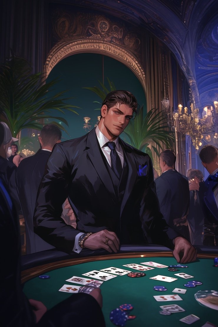 Antarmuka Caribbean Stud Poker di aplikasi mobile hyper slot menunjukkan meja siap bermain